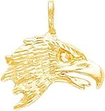 10K Yellow Gold Diamond-Cut Eagle Head Charm