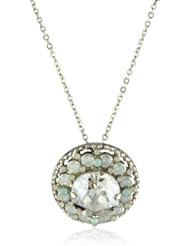 Sorrelli "Aegean Sea" Crystal Luster, Pacific and Light Gray Opal on a Pendant Necklace