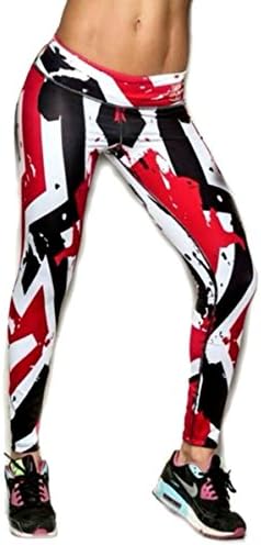 Red and Black Leggings Womens Yoga Pants Compression Tights