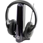 Pyle PHPW2 Hi-Fi Wireless FM Headphones (Super Bass, Black)