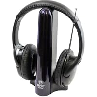 Pyle PHPW2 Hi-Fi Wireless FM Headphones (Super Bass, Black)