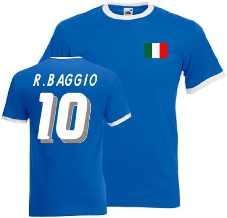 Roberto Baggio Italy Ringer Tee (blue)