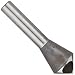 Magafor 416 Series Cobalt Steel Single-End Countersink, Uncoated (Bright) Finish, Zero Flute, 90 Degrees, Round Shank