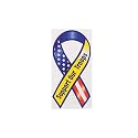 8'' Support Our Troops - Red White & Blue Ribbon Vinyl Magnet
