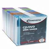 IVR85850 Thin Line Polystyrene CD/DVD Storage Cases, Assorted Colors, 50 Per Pack