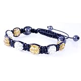 Gold and Silver Crystal Ball Bracelet, Adjustable