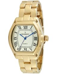 Peugeot Womens 7069G  Gold-Tone Roman Numeral Bracelet Watch