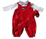 Good Lad Newborn Girl Red Skating Bear Corduroy Overall Set