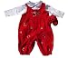 Good Lad Newborn Girl Red Skating Bear Corduroy Overall Set