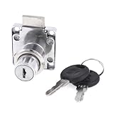 uxcell シリンダー引き出しロック　シリンダー錠　19mm　メタル　食器棚　机 引き出し ロックw キー