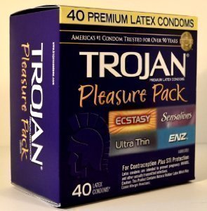 TROJAN Premium Latex Condoms 40ct - Pleasure Pack