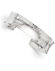 Leslies Sterling Silver Polished and Textured Slip-on Bangle