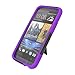 Eagle Cell HTC Desire 601 Hybrid Case with Y Stand - Retail Packaging - Purple/Black