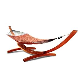 VIFAH V138G Outdoor Wood Hammock Stand in Classic Arc Design, Natural Wood Finish, 173 by... by Hammocks