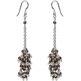 Smokey Quartz Sterling Silver Dangle-earrings 3.5 Inches ~ ShalinIndia