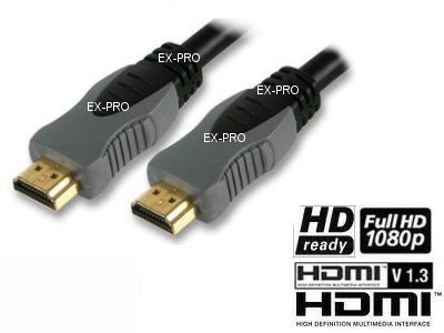 Childrens Toyshop  Electronics : Ex-Pro Premium 1m Gold HDMI to HDMI Lead Cable. HD Support. DVD Player, Sky, Virgin, PS3, 1080p - HDMI 1.3 (125283-49) Compliant