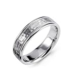 14k White Gold Wedding Band Hammered Milgrain Ring