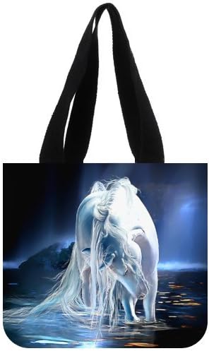12.2" x 11" x 3.3" World Traveler Unicorn Collection Travel Tote Bag Oversized Grocery Tote Bag (two sides)