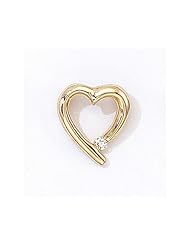 14K Yellow Gold Diamond Heart Pendant with 18" Chain