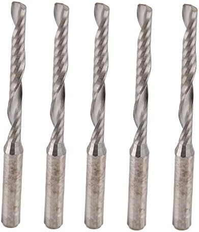 SkyQ A Series Single Flute Spiral Router Bits CNC End Mill Cutting Tools for Density Board Acrylic Plastic 2.5 x 22mm (1PCS)