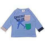 【H28年春物】 chocola(ショコラ) 天竺AIR LINE長袖Tシャツ 120cm/ブルーラベンダー NO.CH-1621-16038