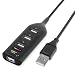 TRIXES 4 PORT USB MULTI HUB EXPANSION SPLITTER BLACK