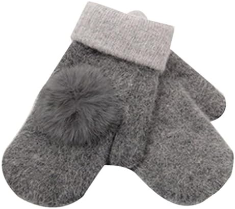 Women's Gloves,EKIMI Wool Warm Winter Gloves Mittens (Grey)