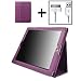 Kore Tech (TM) Leather Folio Case (Purple) for Apple The New iPad 3 / iPad 2 (Built-in magnet for sleep / awake feature) + (USB Sync/Charging Cable)