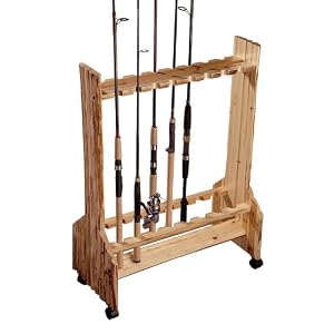 Rush Creek Log Cabin Style 16-Rod Rolling Rack by 