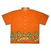 Mens UP.ON Hawaiian Style Summer Island Shirt From Thailand - Orange & Green (Size: XXL)