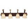 Capital Lighting 1464GL-276 4-Light Vanity Fixture, Bronze Gold Finish with Rust Scavo Glass