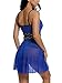 Avidlove Women V Neck Babydoll Strap Lingerie Lace Chemise Teddy Outfits (L, Blue)