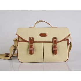 Ghope Retro Canvas DSLR SLR Camera Case Bag For Canon D3200 650D 60D / Beige Color