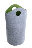 Wenko 3440200100 Wäschesammler Universal Filz L - Jumbo-Bag, 52 x 73 x 32 cm, 59 Liter, grau-grün
