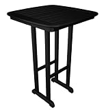 Recycled Plastic Nautical 31 Bar Height Table by Polywood Frame Color: Black