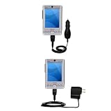 Essential Kit for the Dell Axim x3 - includes Car and Wall Charger with Rapid Charge Technology - Gomadic Brand w/ TipExchange Technology