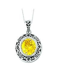 Sterling Silver Antiqued CZ Old Friends Are Golden 18in Necklace.