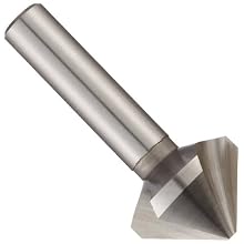 Magafor 431 Series Cobalt Steel Single-End Countersink, Uncoated (Bright) Finish, 3 Flutes, 90 Degrees, Round Shank