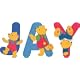 Wooden teddy bear name set Jay