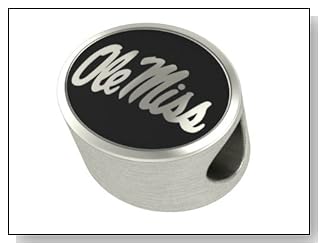 Ole Miss Rebels Bead Fits Most Pandora Style Bracelets Including Pandora Chamilia Biagi Zable Troll and More. High Quality Bead in Stock for Immediate Shipping