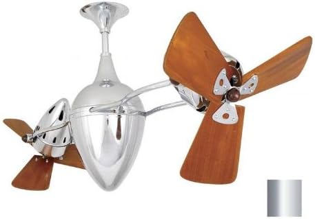 48" Ar Ruthiane 3 Wooden Blade Rotational Ceiling Fan Finish: Chrome