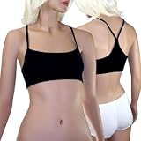 Cotton Spandex Bralette, Black-M