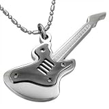 Urban Male Une cha�ne et pendentif pour homme en acier inoxydable, avec un motif de guitare