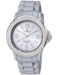 Laurens Womens GW70J906Y  Swarovski Crystal Bezel Silver Dial Rubber Watch