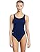 Speedo Women's Race Lycra Blend Learn to Swim Solid Superpro Back One Piece Swimsuit, Navy, 36