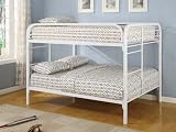 Coaster Rustic White Metal Full over Full Bunk Bed