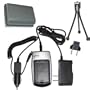HQRP Battery and Battery Charger for Canon ZR-300, ZR-400, ZR-500, ZR-600, ZR-700, ZR-800, ZR-830, ZR-850, ZR-900 Replacement plus HQRP Mini Tripod