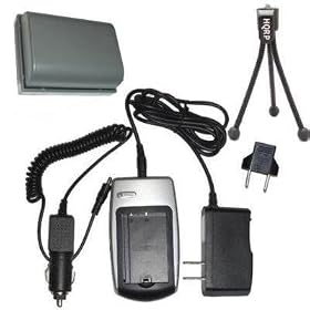 HQRP Battery and Battery Charger for Canon EOS Digital Rebel XT, EOS Digital Rebel XT EF-S 17-85mm Lens Kit Replacement plus HQRP Mini Tripod