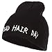 e4Hats.com Bad Hair Day Embroidered Knitted Short Beanie - Black OSFM