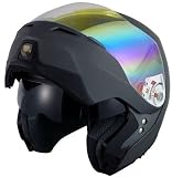 GLX DOT Bluetooth Full Face Modular Flip Up Motorcycle Helmet (Bluetooth Option Available) - Frontiercycle (Free U.S. Shipping (XL, MATTE BLACK WITH BLUETOOTH)